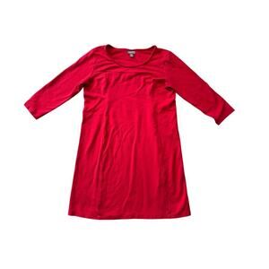 J. Jill Women's Dress, size SP, SMALL PETITE, 3/4 sleeves; Red/Orange; Stretchy